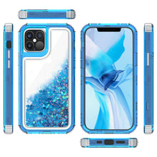 Load image into Gallery viewer, Apple iPhone 12 / iPhone 12 Pro Clear Liquid Glitter Case -  Full Body Tough Military Grade Shockproof Phone Cover
