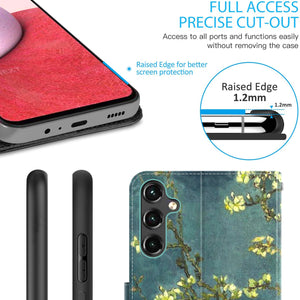 Samsung Galaxy A14 5G Wallet Case RFID Blocking Leather Folio Phone Pouch
