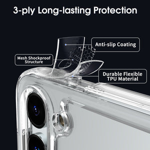 Samsung Galaxy S23+ Plus Clear Hybrid Slim Hard Back TPU Case Chrome Buttons