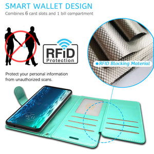 Motorola Moto Edge Wallet Case - RFID Blocking Leather Folio Phone Pouch - CarryALL Series