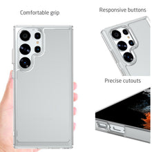 Load image into Gallery viewer, Samsung Galaxy S23 Ultra Clear Hybrid Slim Hard Back TPU Case Chrome Buttons
