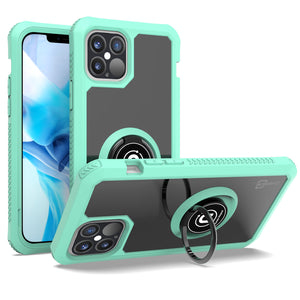 Apple iPhone 12 / iPhone 12 Pro Case - Clear Tinted Metal Ring Phone Cover - Dynamic Series
