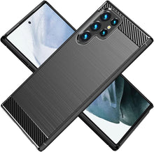 Load image into Gallery viewer, Samsung Galaxy S23 Ultra Case Slim TPU Phone Cover w/ Carbon Fiber
