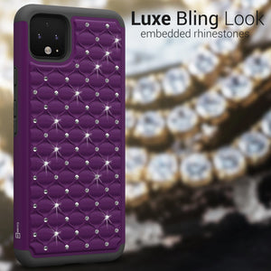 Google Pixel 4 XL Case - Rhinestone Bling Hybrid Phone Cover - Aurora Series