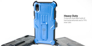 iPhone XR Holster Case Spectra Series Protective Kickstand Phone Cover with Rotating Belt Clip