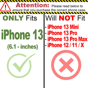 Apple iPhone 13 Case - Heavy Duty Shockproof Holster Belt Clip Case