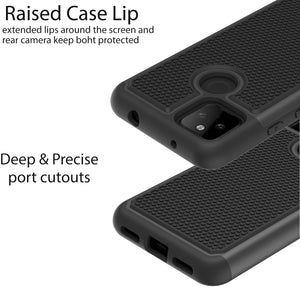 Google Pixel 5a Case - Heavy Duty Protective Hybrid Phone Cover - HexaGuard Series