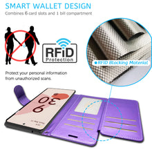 Load image into Gallery viewer, Google Pixel 6 Wallet Case - RFID Blocking Leather Folio Phone Pouch - CarryALL Series
