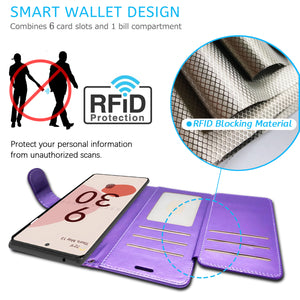 Google Pixel 6 Wallet Case - RFID Blocking Leather Folio Phone Pouch - CarryALL Series