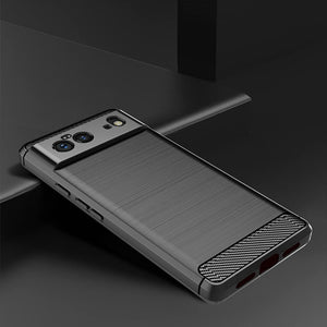 Google Pixel 6 Slim Soft Flexible Carbon Fiber Brush Metal Style TPU Case