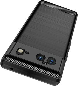 Google Pixel 6 Slim Soft Flexible Carbon Fiber Brush Metal Style TPU Case