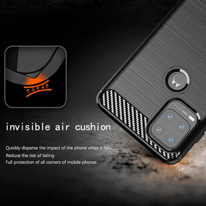 Motorola Moto G Stylus 5G Slim Soft Flexible Carbon Fiber Brush Metal Style TPU Case