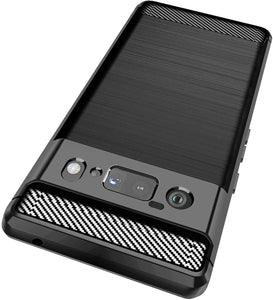 Google Pixel 6 Pro Slim Soft Flexible Carbon Fiber Brush Metal Style TPU Case