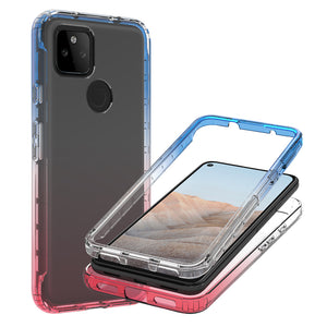 Google Pixel 5a Clear Case Full Body Colorful Phone Cover - Gradient Series