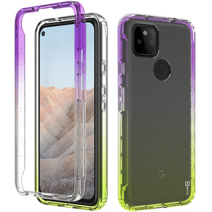 Google Pixel 5a Clear Case Full Body Colorful Phone Cover - Gradient Series