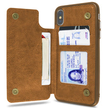 Load image into Gallery viewer, iPhone XS Max Wallet Case Premium Vegan Leather Credit Card Holder Phone Cover - DayTripper Series

