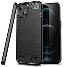 Load image into Gallery viewer, Apple iPhone 13 Mini Slim Soft Flexible Carbon Fiber Brush Metal Style TPU Case
