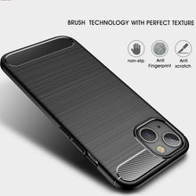 Load image into Gallery viewer, Apple iPhone 13 Slim Soft Flexible Carbon Fiber Brush Metal Style TPU Case
