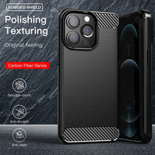 Load image into Gallery viewer, Apple iPhone 13 Pro Slim Soft Flexible Carbon Fiber Brush Metal Style TPU Case
