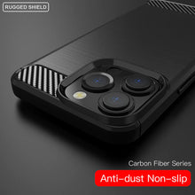 Load image into Gallery viewer, Apple iPhone 13 Pro Max Slim Soft Flexible Carbon Fiber Brush Metal Style TPU Case
