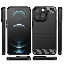 Load image into Gallery viewer, Apple iPhone 13 Pro Max Slim Soft Flexible Carbon Fiber Brush Metal Style TPU Case
