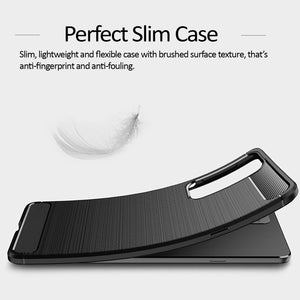 Motorola Edge 20 Slim Soft Flexible Carbon Fiber Brush Metal Style TPU Case