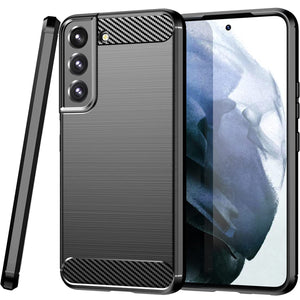Samsung Galaxy S22 Slim Soft Flexible Carbon Fiber Brush Metal Style TPU Case
