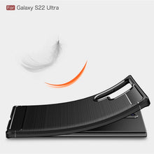 Load image into Gallery viewer, Samsung Galaxy S22 Ultra Slim Soft Flexible Carbon Fiber Brush Metal Style TPU Case
