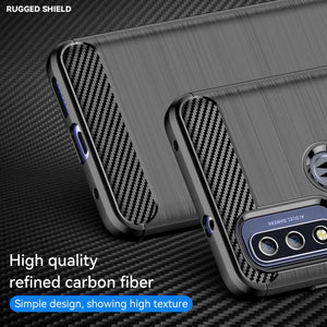 Motorola Moto G Pure Slim Soft Flexible Carbon Fiber Brush Metal Style TPU Case