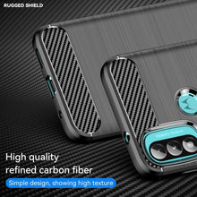 Load image into Gallery viewer, Motorola Moto E20 Slim Soft Flexible Carbon Fiber Brush Metal Style TPU Case
