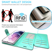 Load image into Gallery viewer, Samsung Galaxy S22 Wallet Case - RFID Blocking Leather Folio Phone Pouch - CarryALL Series
