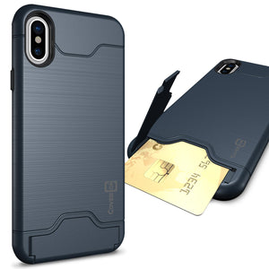 iPhone XS / iPhone X Case with Card Holder Kickstand - SecureCard Series