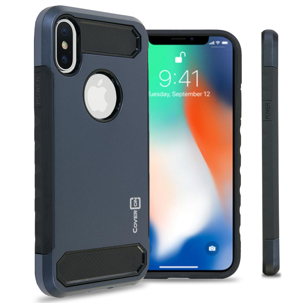 iPhone XS / iPhone X Case - Hybrid Phone Cover with Carbon Fiber Accents - Arc Series