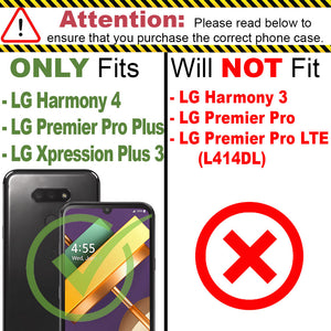 LG Harmony 4 / Premier Pro Plus / Xpression Plus 3 Holster Case - Heavy Duty Shockproof Case with Belt Clip