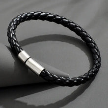 Load image into Gallery viewer, Casual and Stylish braided Leather and Stainless Steel Bracelet
