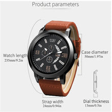 Load image into Gallery viewer, Men&#39;s Watch and 3 Bracelet Leather Wrist Bangle Gift Set
