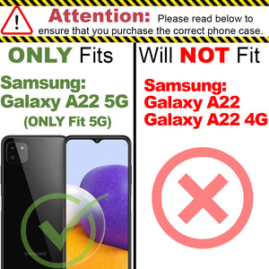 Samsung Galaxy A22 5G Case - Heavy Duty Shockproof Holster Belt Clip Case