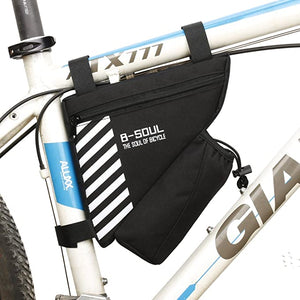 Bike Bag with Water Bottle Holder, Sport Cycling Frame Storage Bag Bicycle Pouch Triangle Saddle Strap-On Cup Handlebar Accessories Pack for Road Mountain