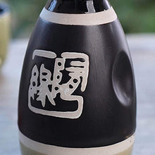Load image into Gallery viewer, CoreLife Sake Set, 5-Piece Traditional Ceramic Japanese Sake Set with 1 Sake Serving Bottle and 4 Sake Cups - Engraved by Hand Design
