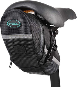 CoreLife Bicyle Saddle Bike Bag Under Seat Pouch Water Resistance Cycling Wedge Pack Accessories Storage Pannier - Black