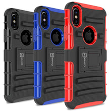 Load image into Gallery viewer, iPhone XS / iPhone X Holster Case - Hybrid Case with Belt Clip - Explorer Series
