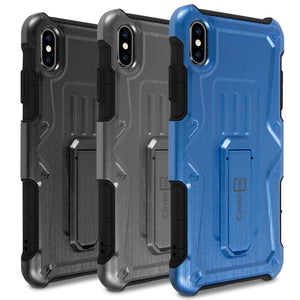 iPhone XS Max Holster Case Spectra Series Protective Kickstand Phone Cover with Rotating Belt Clip