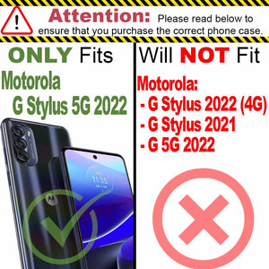 Motorola Moto G Stylus 5G 2022 Case Heavy Duty Rugged Phone Cover w/ Kickstand