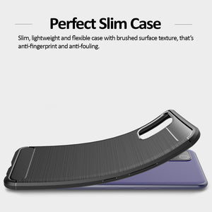 Samsung Galaxy A22 Slim Soft Flexible Carbon Fiber Brush Metal Style TPU Case