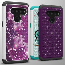 Load image into Gallery viewer, LG V50 ThinQ Case - Rhinestone Bling Hybrid Phone Cover - Aurora Series
