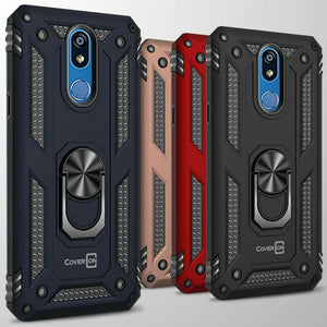 LG K40 / Xpression Plus 2 / Harmony 3 / Solo LTE Case with Metal Ring Kickstand - Resistor Series