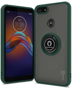 Motorola Moto E6 Play Case - Clear Tinted Metal Ring Phone Cover - Dynamic Series