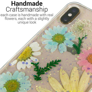 iPhone XS Max Flower Case Handmade Slim Fit TPU Phone Cover - Real Flower TPU Series