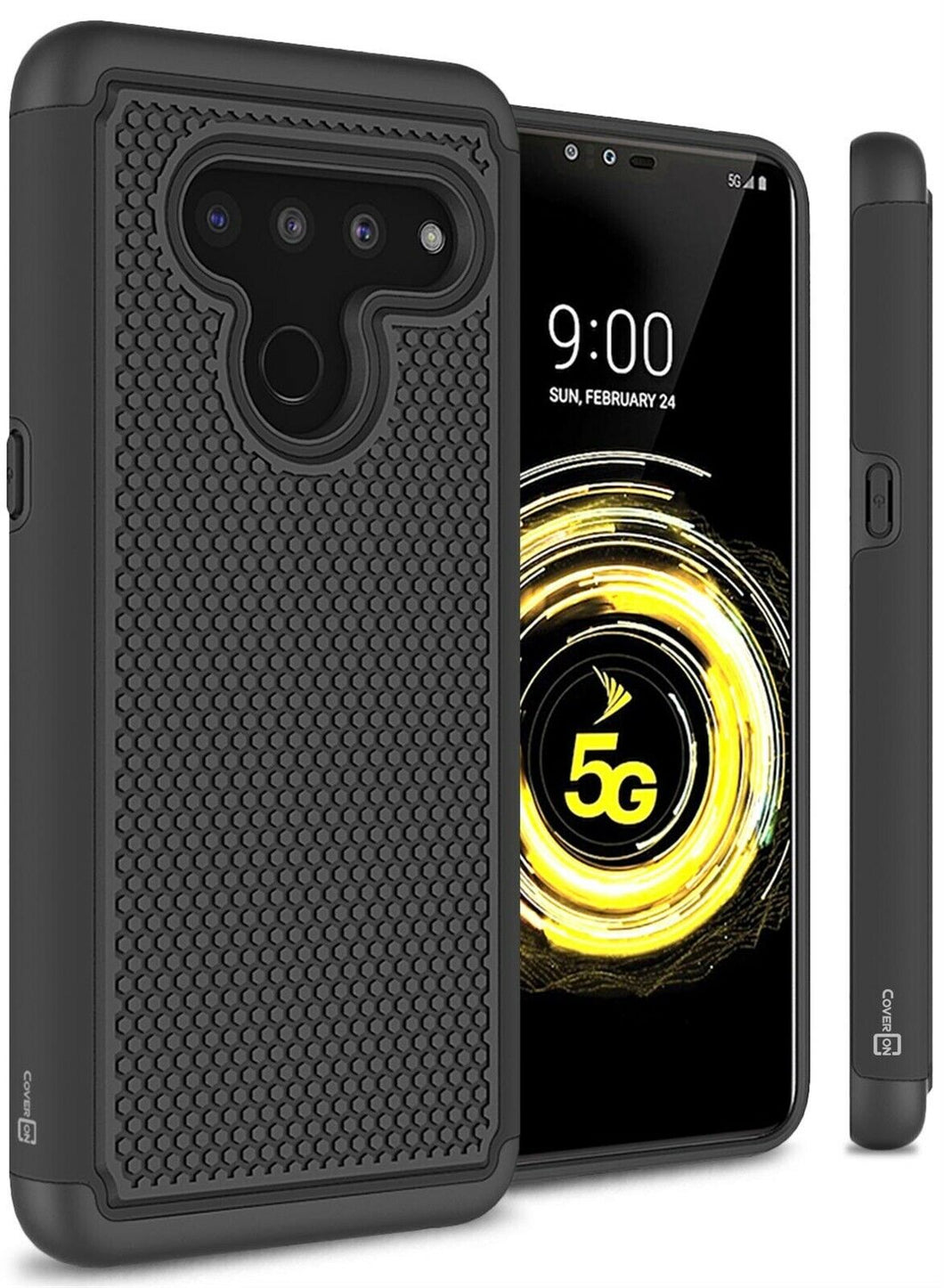 LG V50 ThinQ Case - Heavy Duty Protective Hybrid Phone Cover - HexaGuard Series