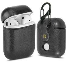 Load image into Gallery viewer, Leather AirPods Case Cover with Keychain Clip, Protective Hard Vegan Leather Cover for Apple AirPods 1 &amp; 2 Charging Case
